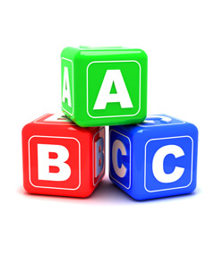 Coloured A-B-C Blocks