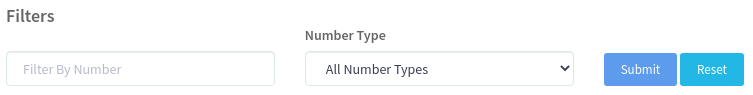 Number search and filter box