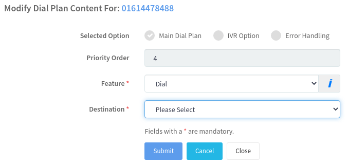 Modify form